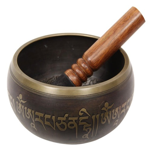 Antique Bronze Mantra Tibetan Singing Bowl