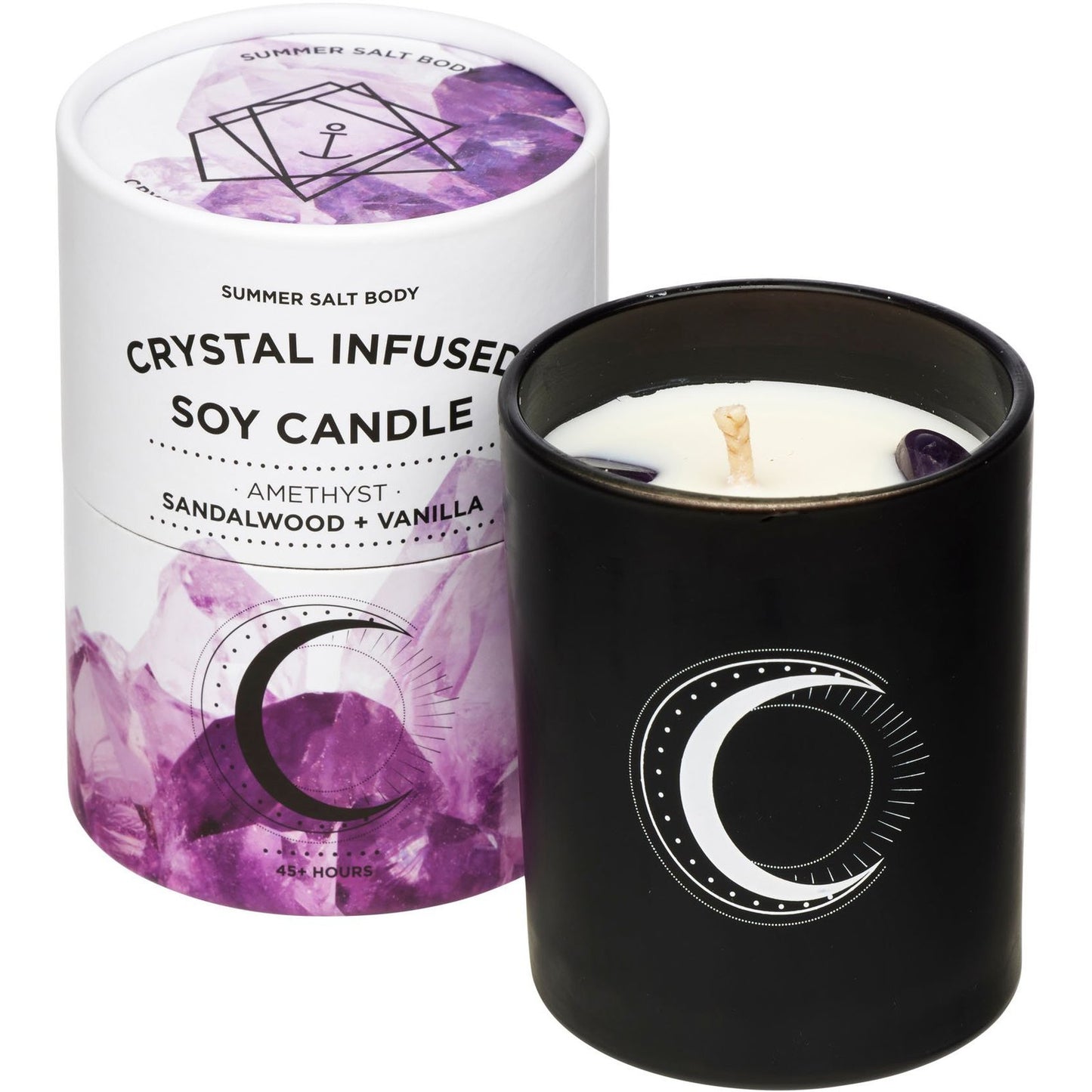 Amethyst Infused Soy Candle Sandalwood & Vanilla