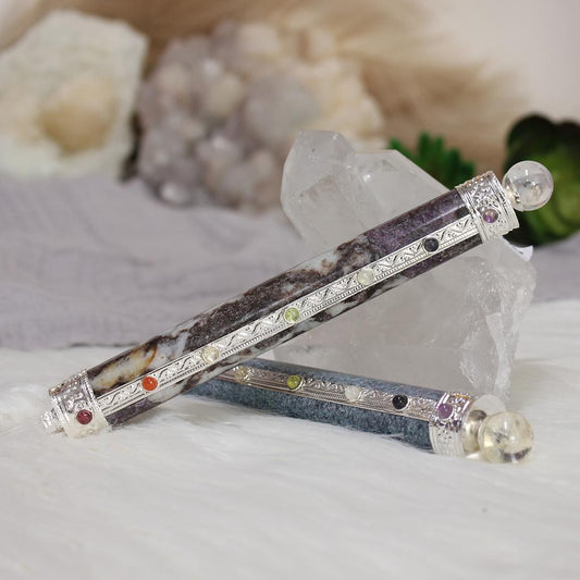 7 Chakra Crystal Wand Lepidolite